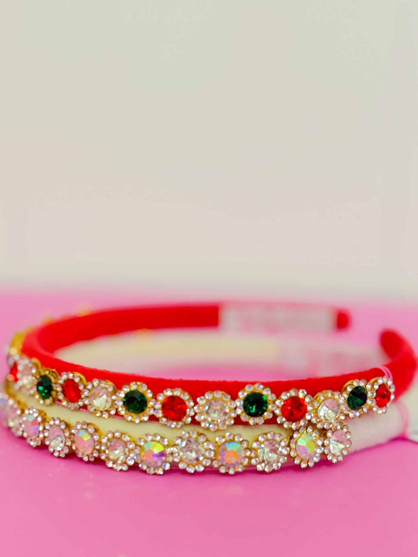 Thin Velvet Round Jewel Headband