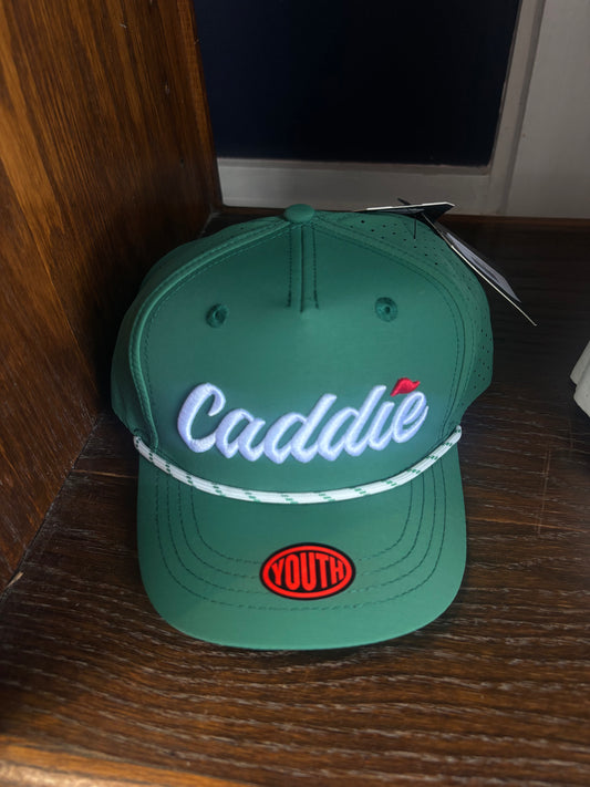 Youth Caddie Performance Rope Hat - Green/White