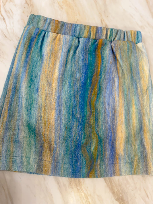 Mini Skirt - Blue Multi Stripe