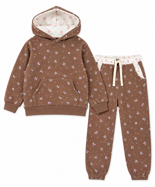Warm Ivory Floral Jogger Set