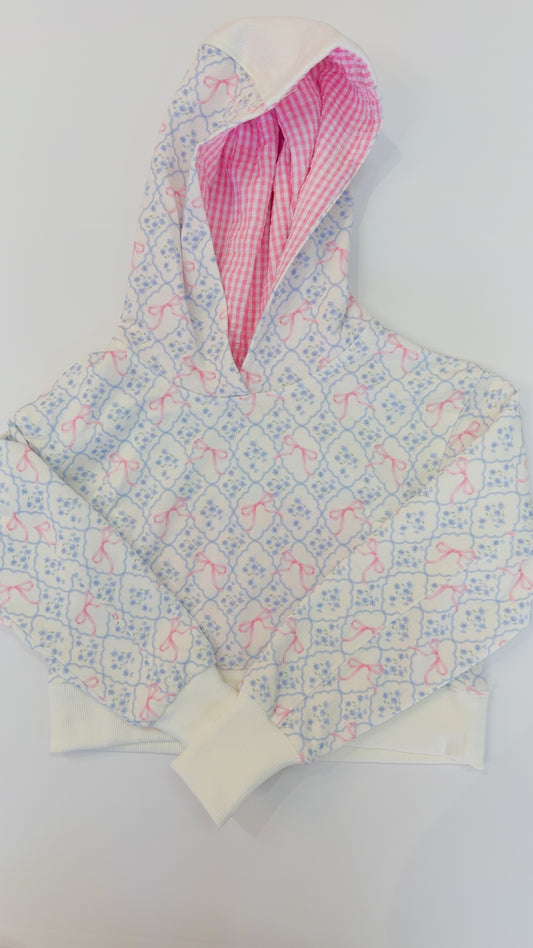 Bow Block Print Hoodie