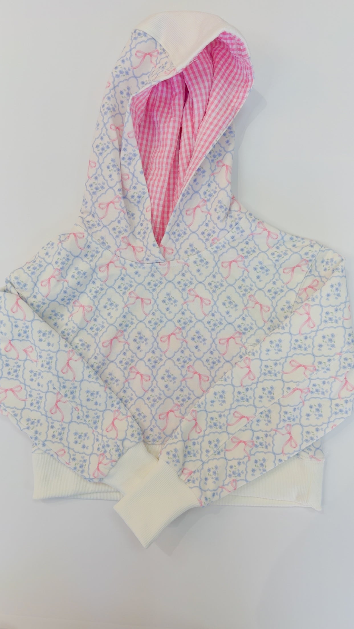 Bow Block Print Hoodie