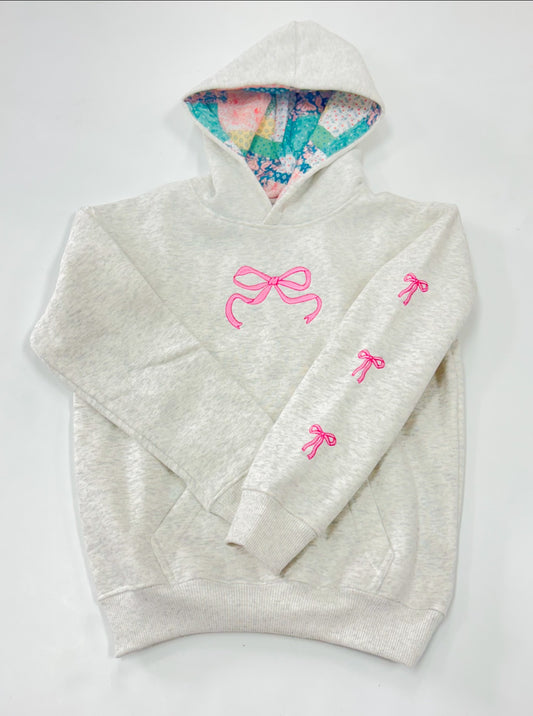 Youth Bow Patterned Hoodie