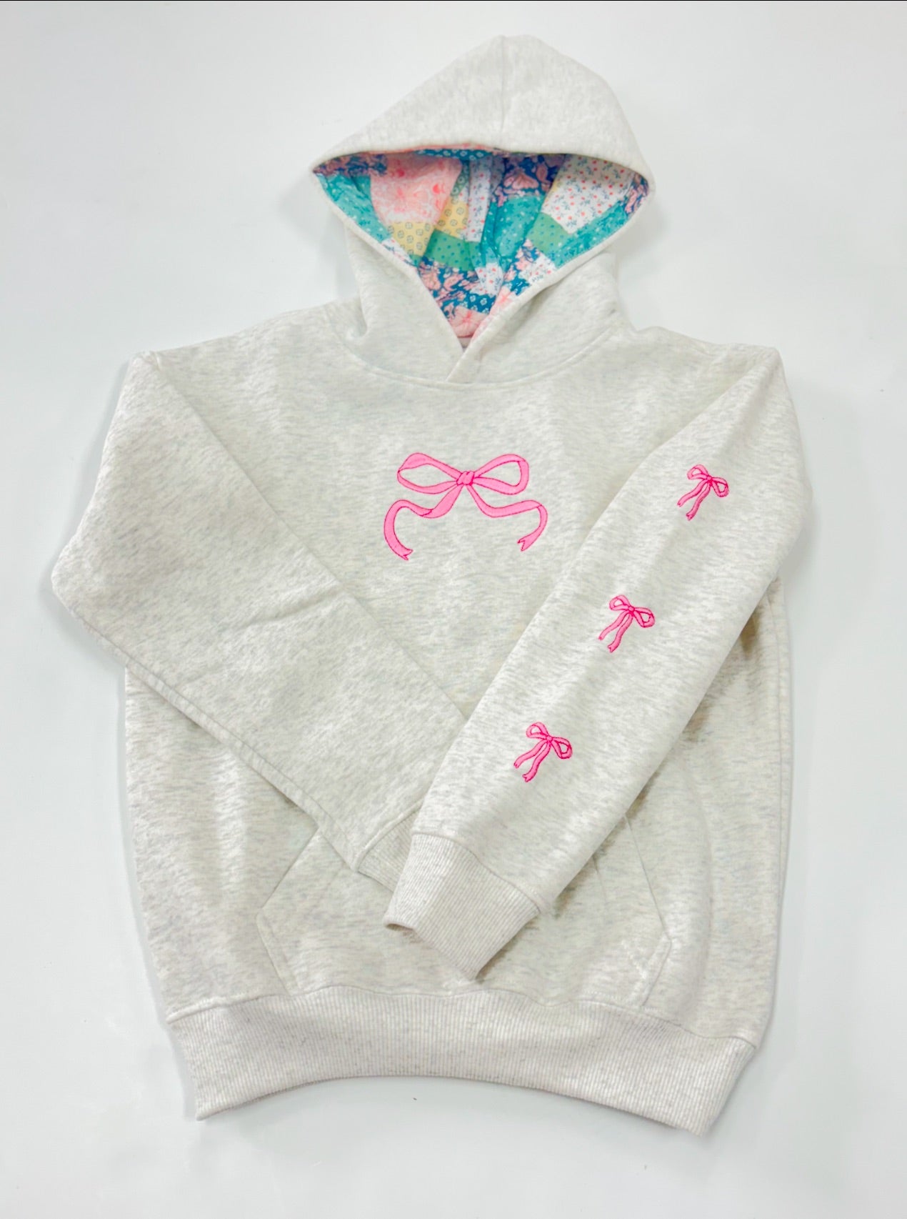 Youth Bow Patterned Hoodie