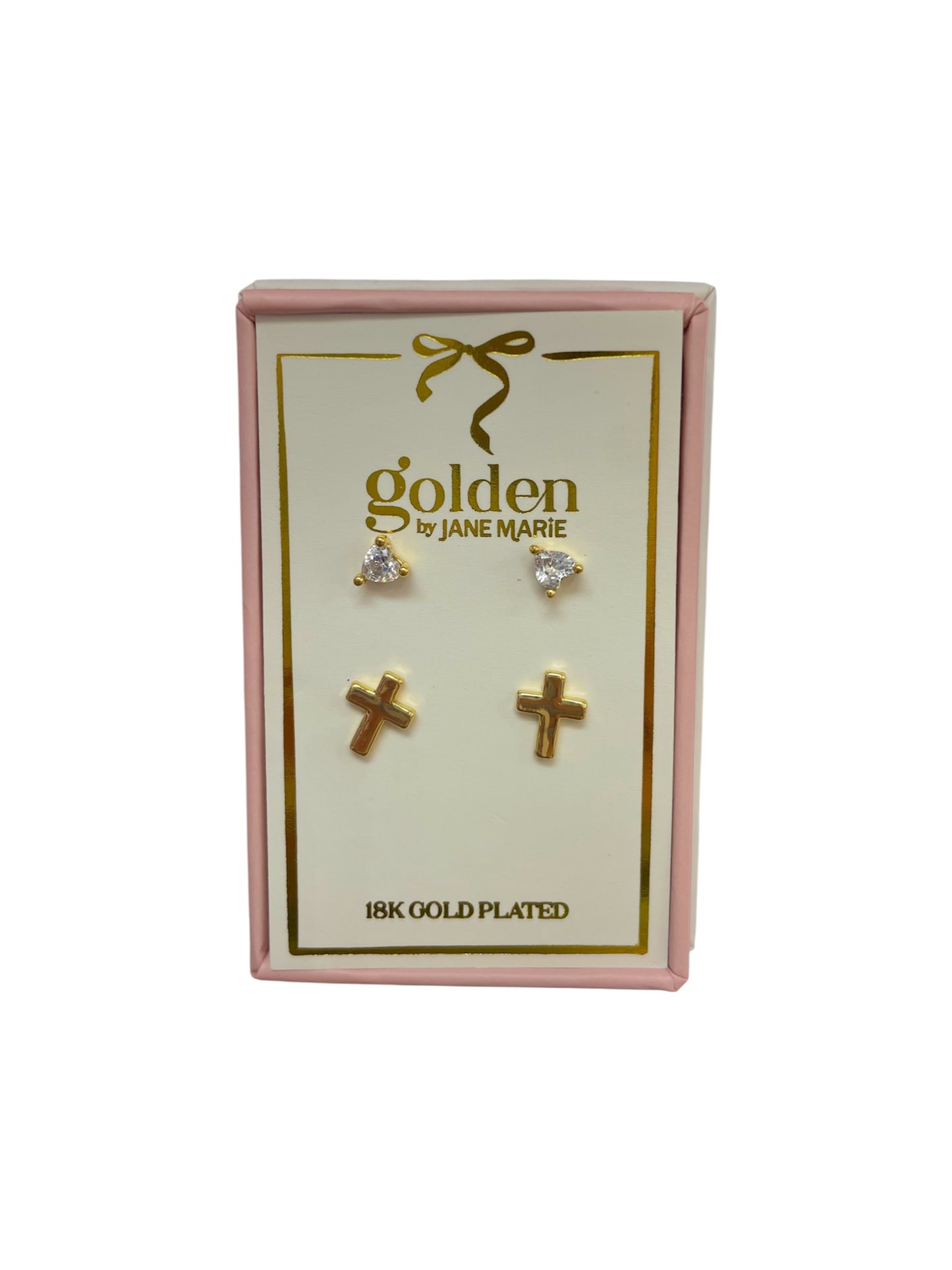 18K Gold Box Earrings