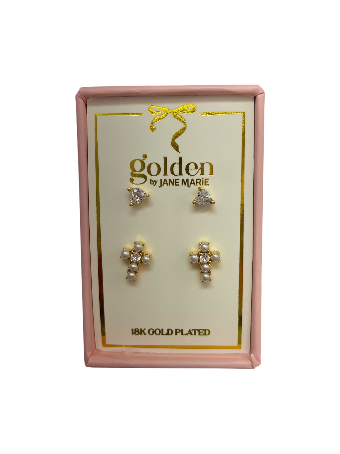 18K Gold Box Earrings
