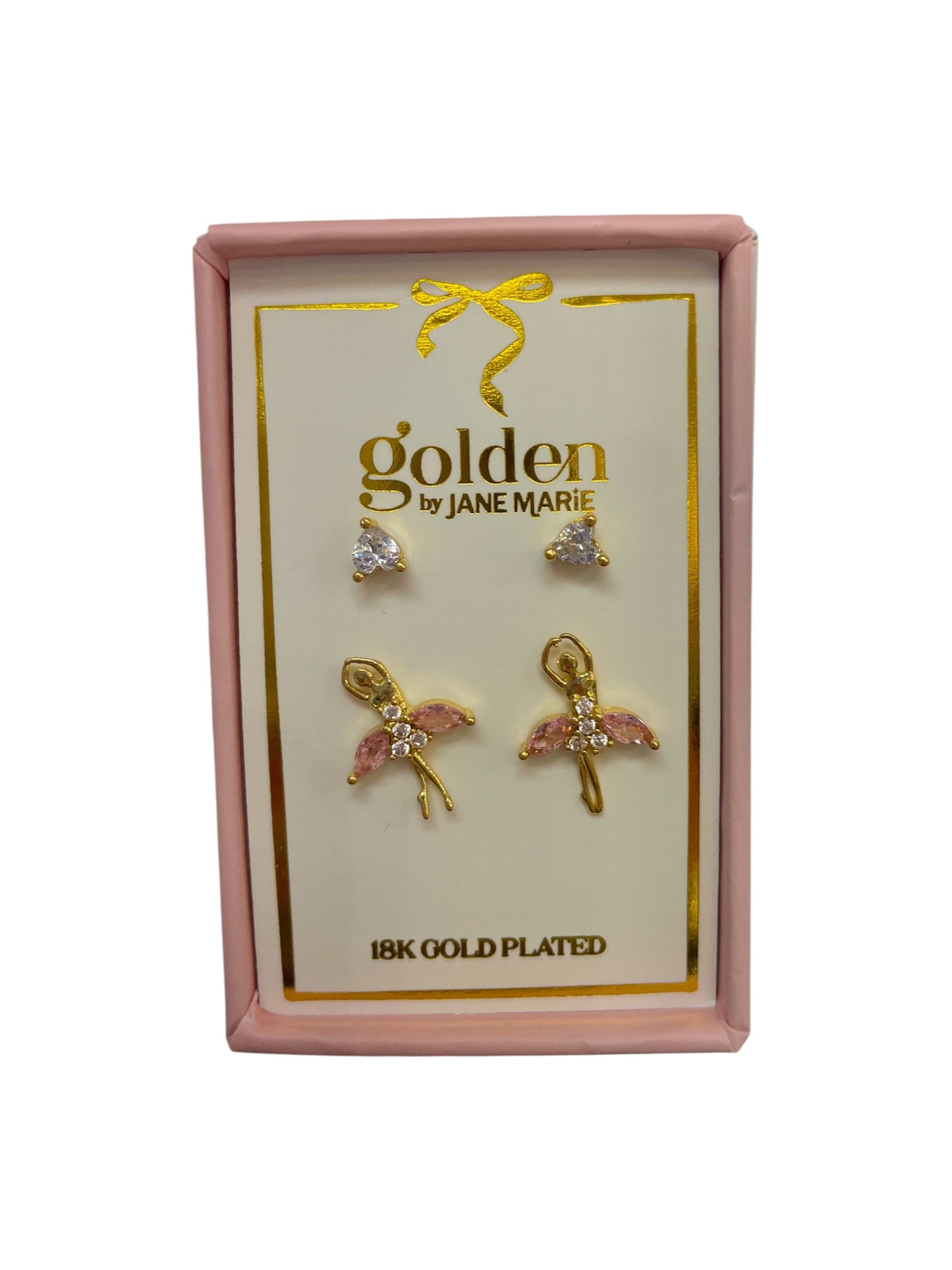 18K Gold Box Earrings