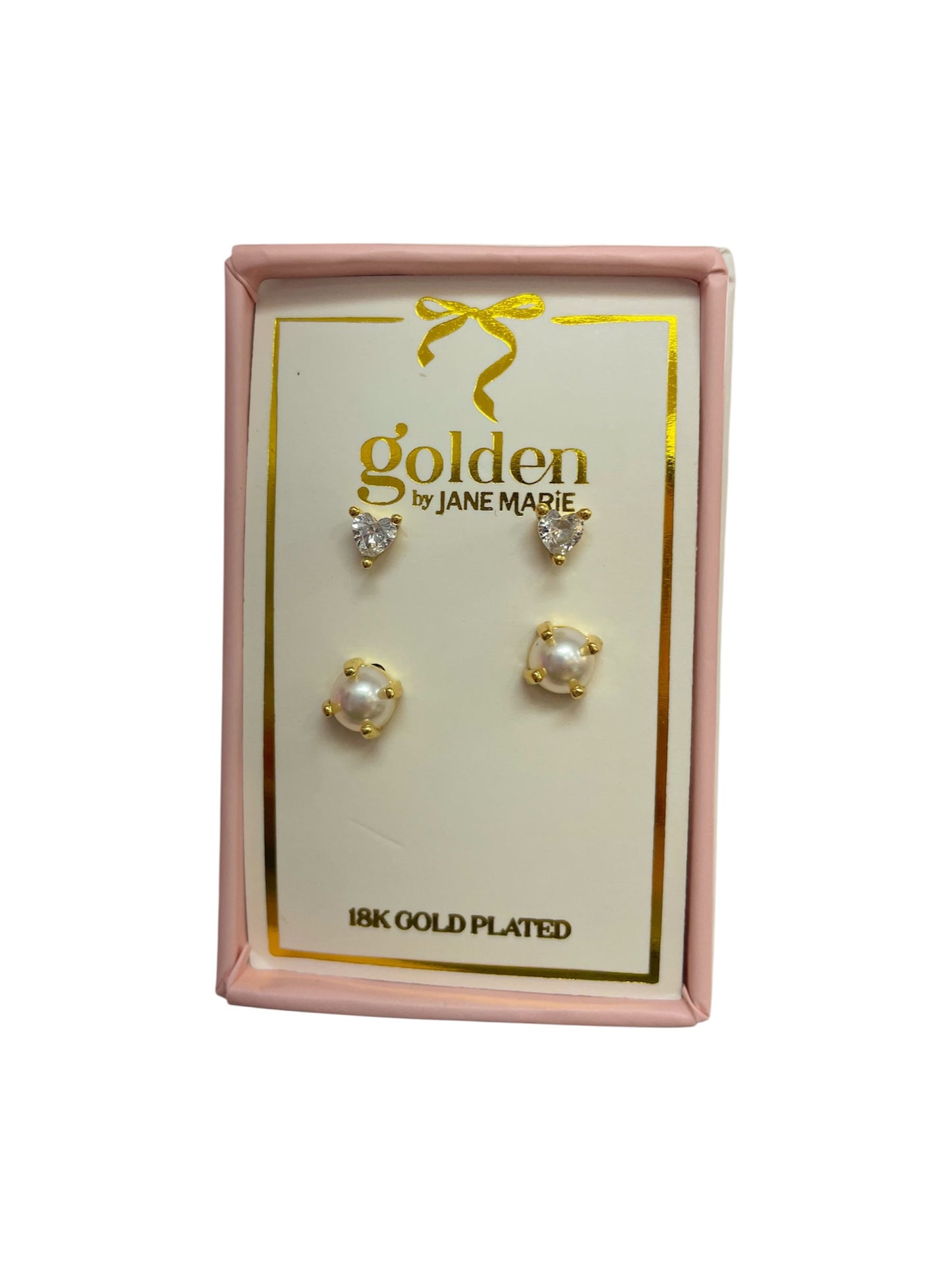 18K Gold Box Earrings