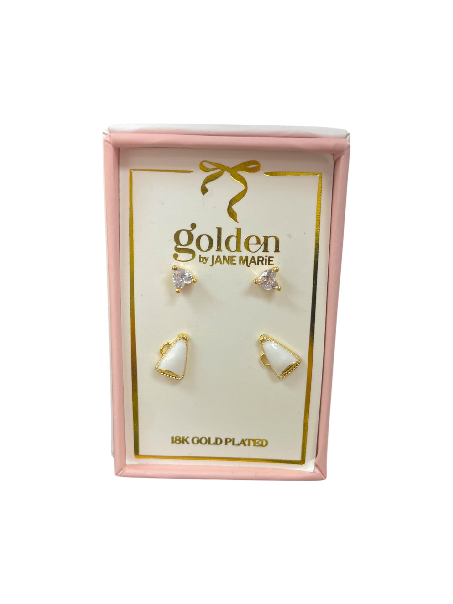 18K Gold Box Earrings