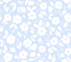 smocked blue floral peplum top