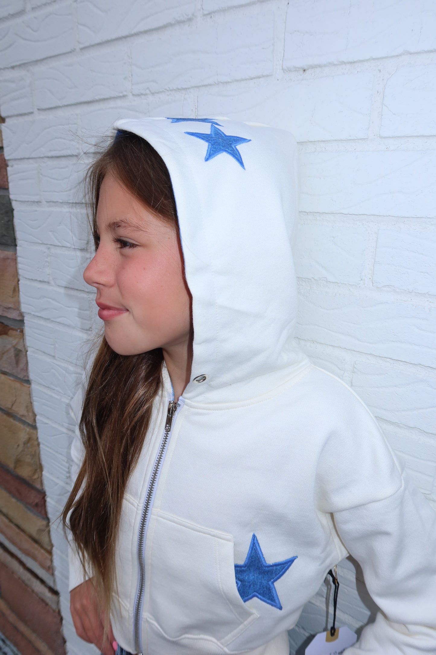 Denim Star Hoodie Zip Up