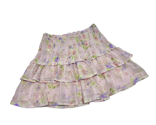 Printed Textured Gauze Mini Skirt