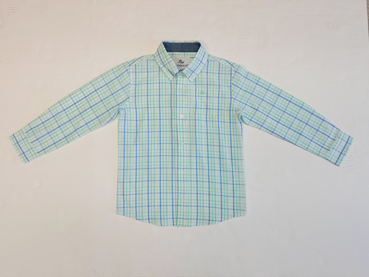 LS Dress Shirt - Multi Blue Plaid CLOVER LS Dress Shirt - Multi Blue Plaid CLOVER