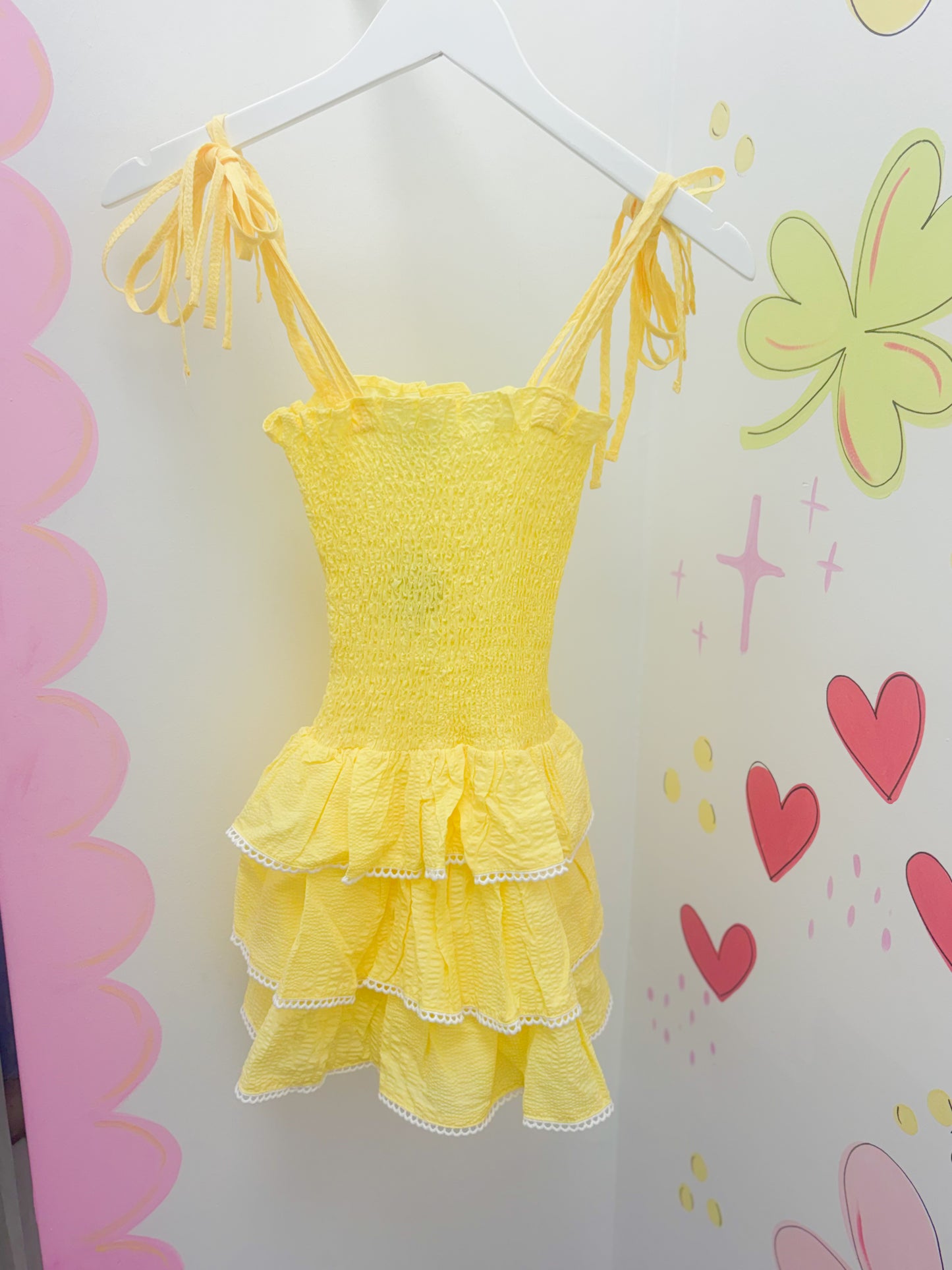 Yellow Girls Smocked Dress
