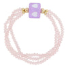 3 strand bracelet with cube enamel heart