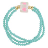 3 strand bracelet with cube enamel heart
