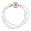 3 strand bracelet with cube enamel heart