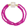 3 strand bracelet with cube enamel heart