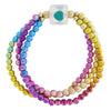3 strand bracelet with cube enamel heart