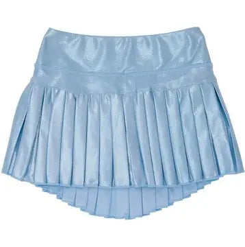Mini Pleated Skort In Light Blue Shimmer