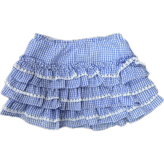 Gingham Scallop Mini Skirt