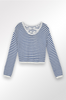 Knitted Sweater - Navy & White