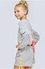 Smiley Stud & Back Drawstring Sweatshirt
