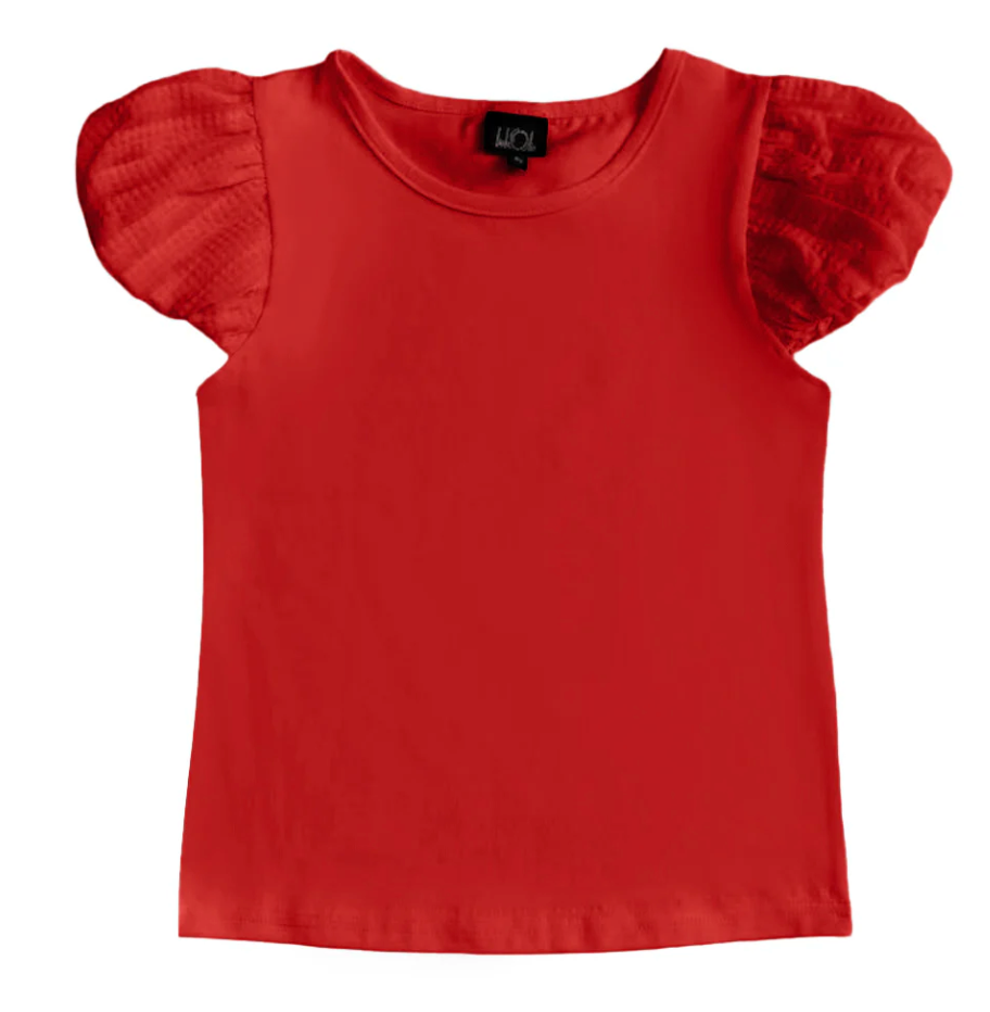 Red Puff Sleeve Top