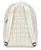 Pearl White Shiny Puffer Backpack