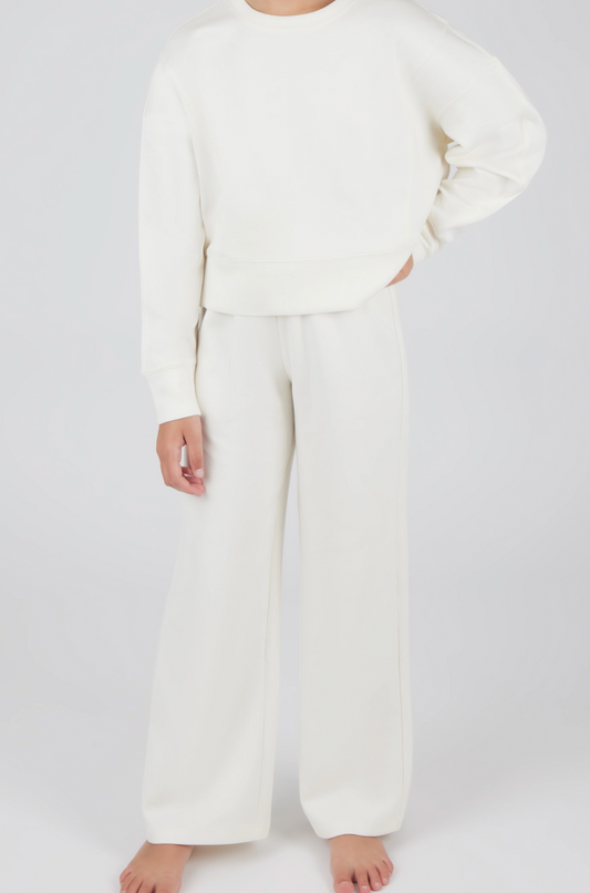 Girls Everyday Cream Scuba and Pants Set