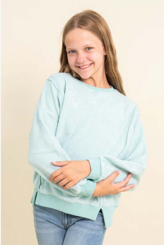 Fleece Raw Edge Pullover