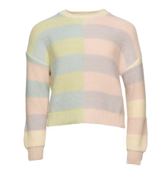 Multicolor Stripe Patch Sweater