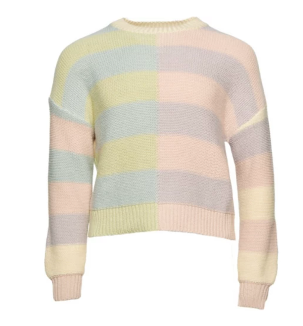 Multicolor Stripe Patch Sweater