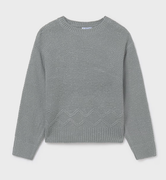 Girl Metallic Knit Sweater