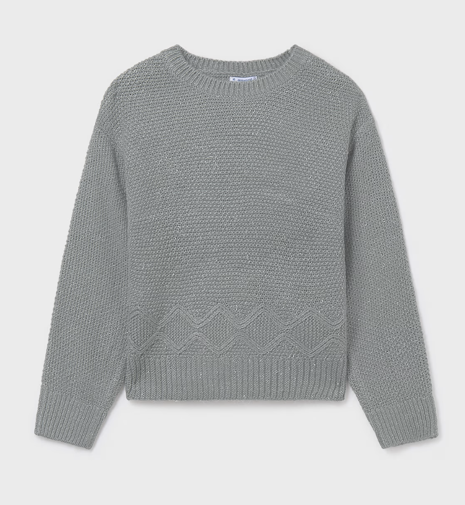 Girl Metallic Knit Sweater
