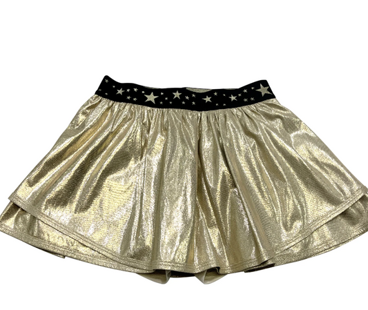 Gold Gathered Mini Skortt