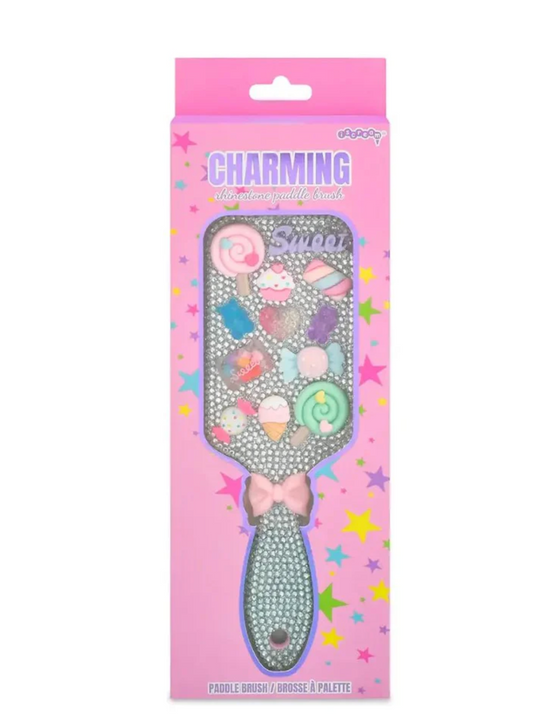 Charming Rhinestone Paddle Brush