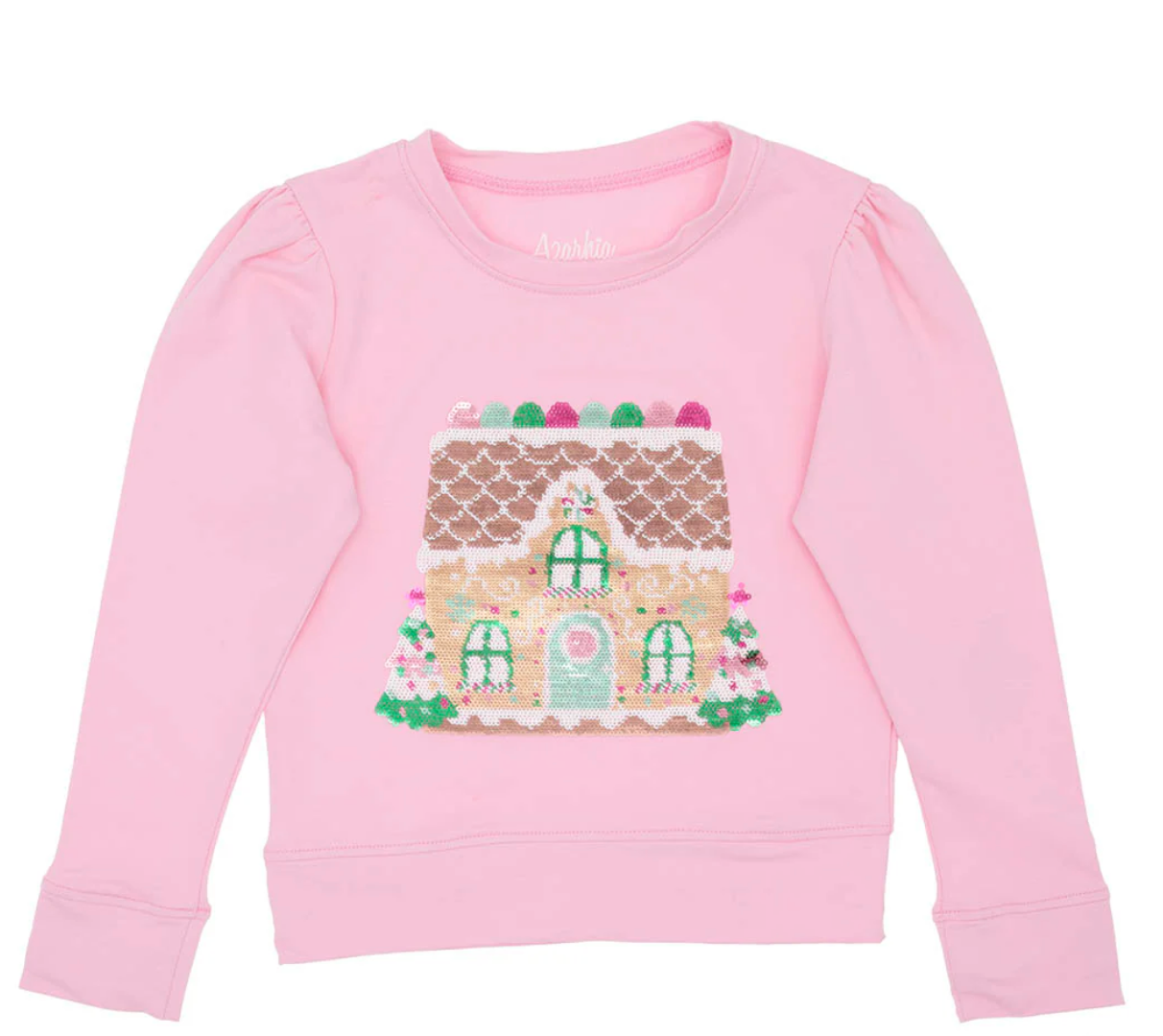 Gingerbread House Pink Long Sleeve