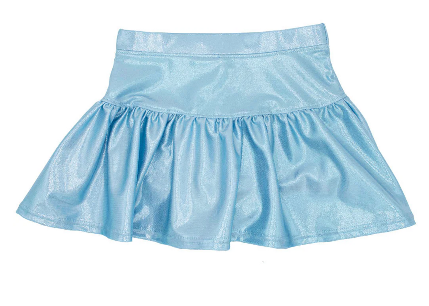 Slick Metallic Gathered Skorts