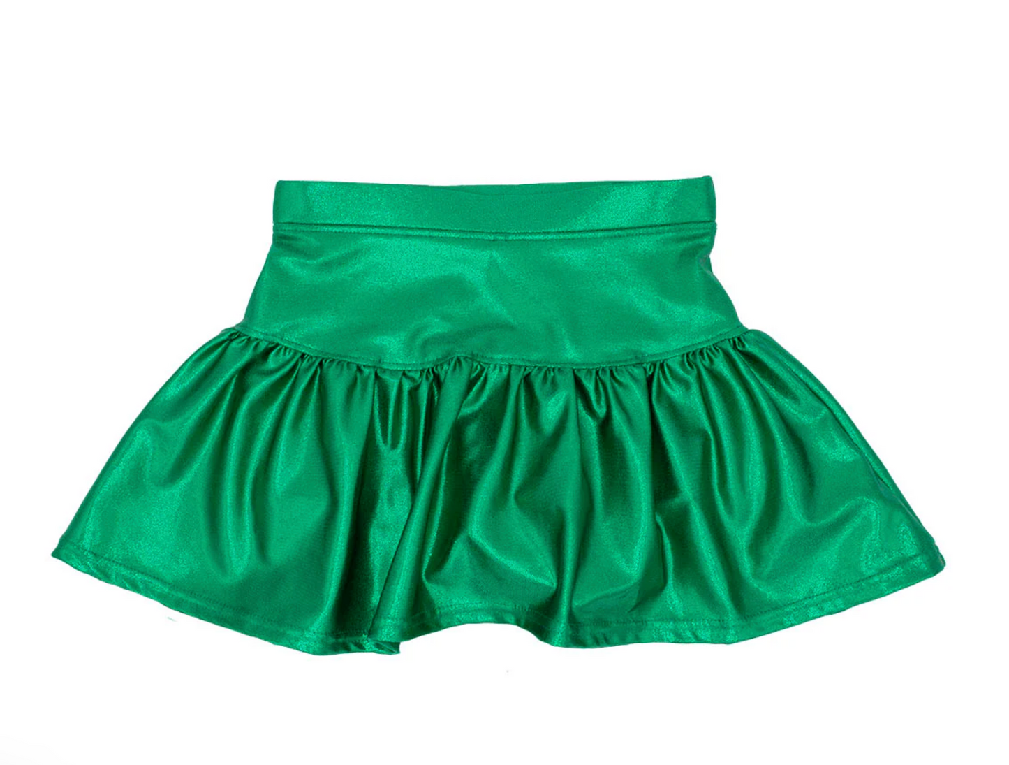 Slick Metallic Gathered Skorts