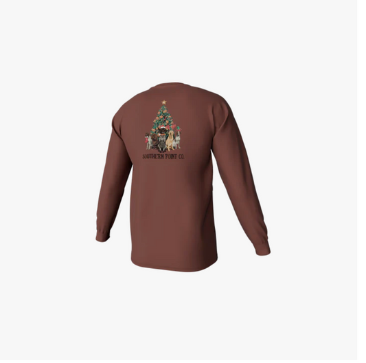 Youth Gun Dog Christmas Long Sleeve Pocket Tee
