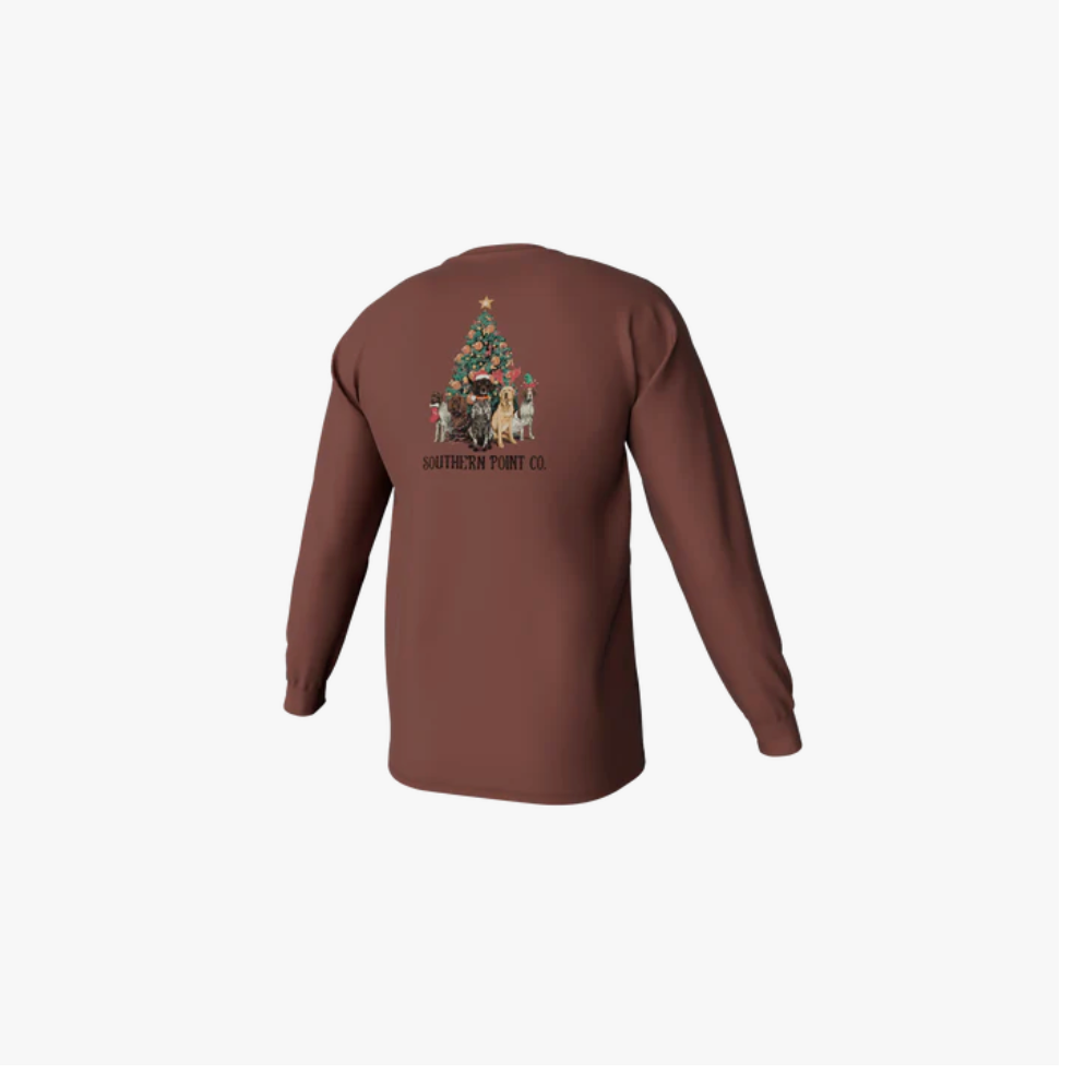 Gun Dog Christmas Long Sleeve Pocket Tee