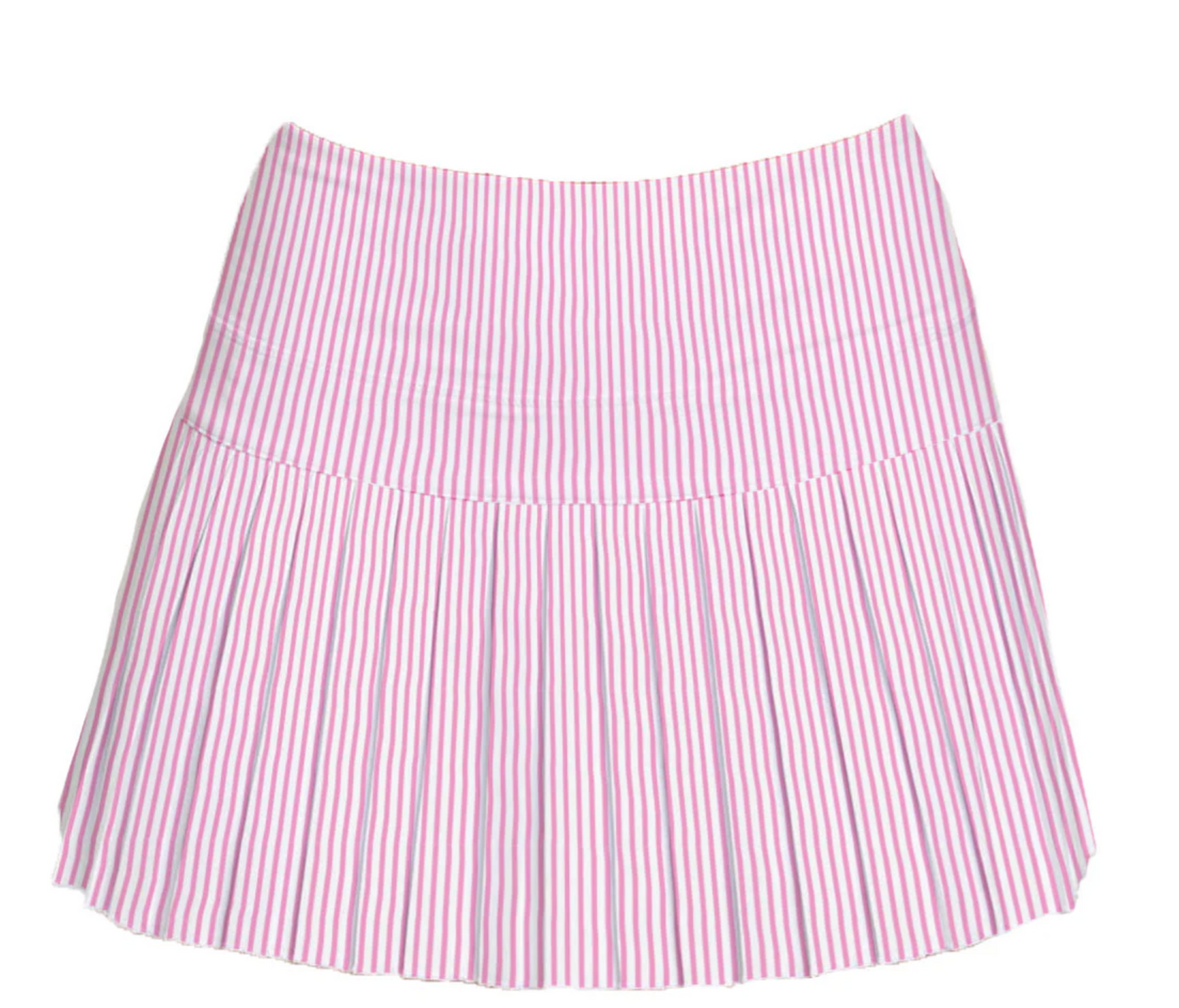 Pink Stripped Mini Pleated Skort