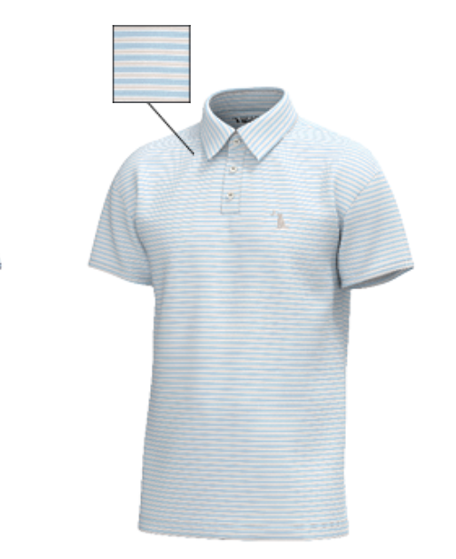 Surfside Polo -  Ice Blue/Light Sand/White