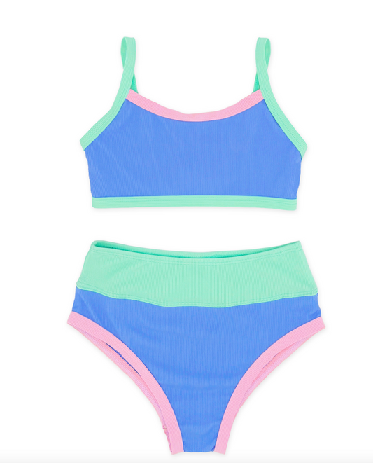 Retro Ringer Bikini - Blue Jay
