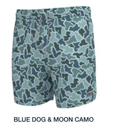 Bayview Swim Trunks - Blue dog and Moon Camo