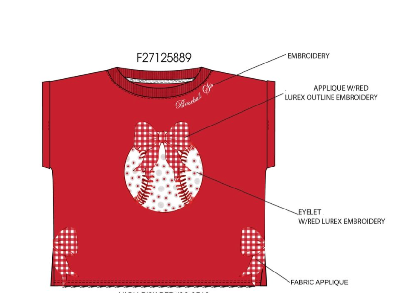 Bow Baseball Sis Dolman Top