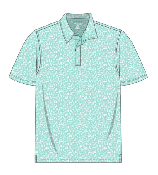 Boys Tapped in Printed Polo - Paradise
