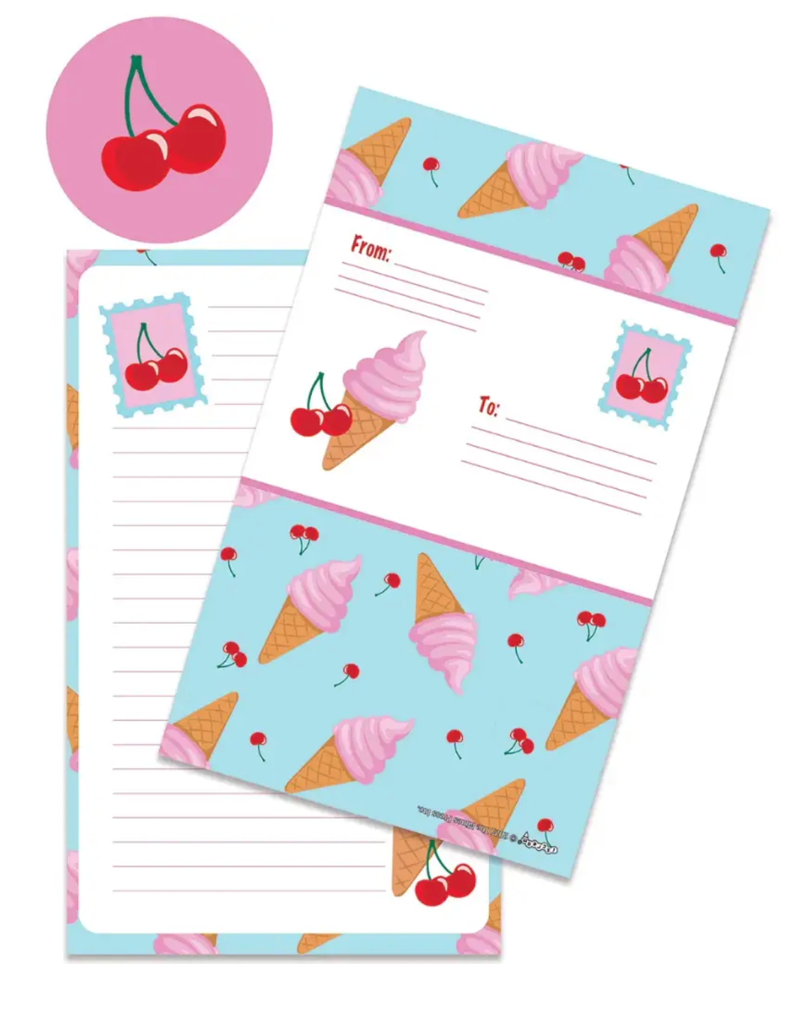 Cherry Cones Foldover Cards