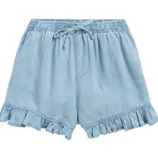 Ruffle Hem Denim Soft Short